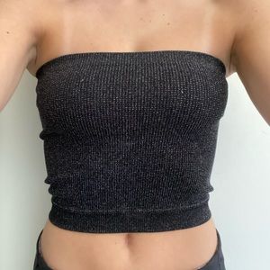 Black sparkle tube top